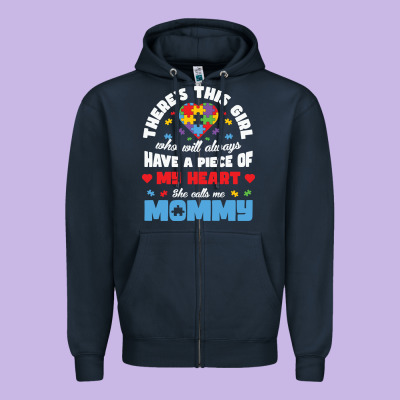 Lil Autism Mom Zipper Hoodie Designed By Cowhidedigitalart