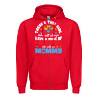 Red lil autism mom Zipper Hoodie - CowhideDigitalArt
