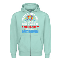 Seafoam lil autism mom Zipper Hoodie - CowhideDigitalArt