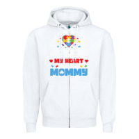 White lil autism mom Zipper Hoodie - CowhideDigitalArt