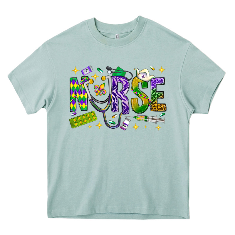 Mardi Gras Nurse Heavy Core Tee by BundleAndBundleShop | Teevron