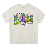 Cream Mardi Gras nurse Heavy Core Tee - BundleAndBundleShop