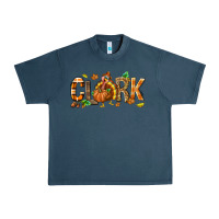 Midnight Navy Personalized Thanksgiving Urban Heavy Tee - NancyCooperArtShop