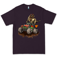Plum monster truck and t rex dinosaur Premium Tee - LillyAllenDesigns