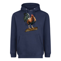 Navy american game rooster standing Heavyweight Hoodie - LillyAllenDesigns