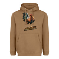 Toasted Coconut american game rooster standing Heavyweight Hoodie - LillyAllenDesigns