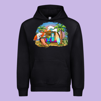 Camp Life Beach Urban Hoodie Designed By Barkaloodesign