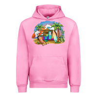 Fuchsia Pink camp life beach Urban Hoodie - BarkalooDesign