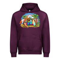 Mauve Wine camp life beach Urban Hoodie - BarkalooDesign