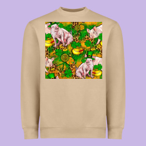 St. Patrick's Day Pig And Candy Pot Of Gold Heavyweight Sweatshirt Designed By Fadigitalartstudio