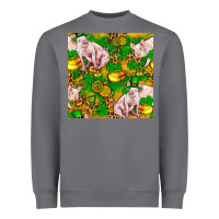 Storm St. Patrick's Day Pig And Candy Pot Of Gold Heavyweight Sweatshirt - FaDigitalArtStudio