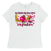 In October We Wear Pink Teacher Ladies Tee | Teevron