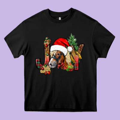 Joy Christmas With Horse Bbs Heavy Core Tee Designed By Bundleandbundleshop