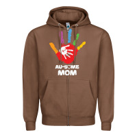 Chestnut LIL Autism Mom Zipper Hoodie - CowhideDigitalArt
