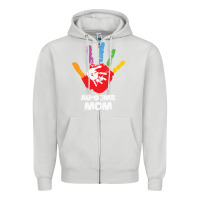 Dove Grey LIL Autism Mom Zipper Hoodie - CowhideDigitalArt