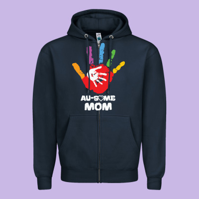 Lil Autism Mom Zipper Hoodie Designed By Cowhidedigitalart