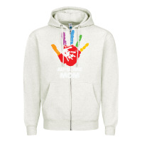 Oatmeal Heather LIL Autism Mom Zipper Hoodie - CowhideDigitalArt