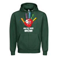 Sports Green LIL Autism Mom Zipper Hoodie - CowhideDigitalArt