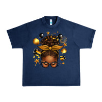 Navy new year's eve afro messy bun Urban Heavy Tee - texasbilliewilder