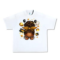 New Year's Eve Afro Messy Bun Urban Heavy Tee | Teevron