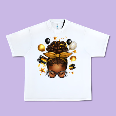New Year's Eve Afro Messy Bun Urban Heavy Tee Designed By Texasbilliewilder