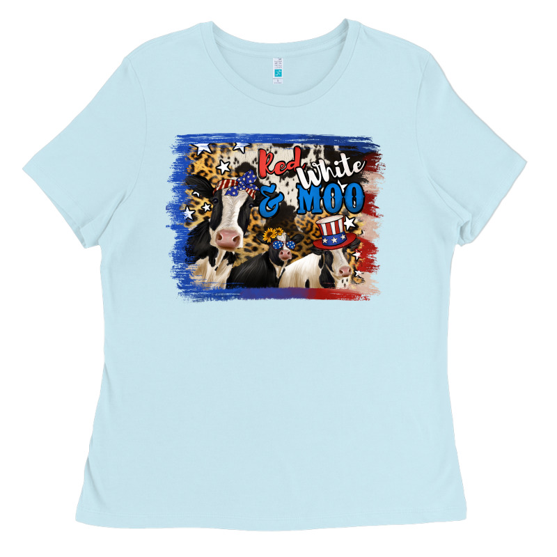 Red White Moo Heifers Ladies Tee by RanaPortraitStore | Teevron