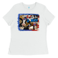 White Red White Moo Heifers Ladies Tee - RanaPortraitStore