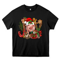 Black joy christmas with pig bbs Heavy Core Tee - BundleAndBundleShop