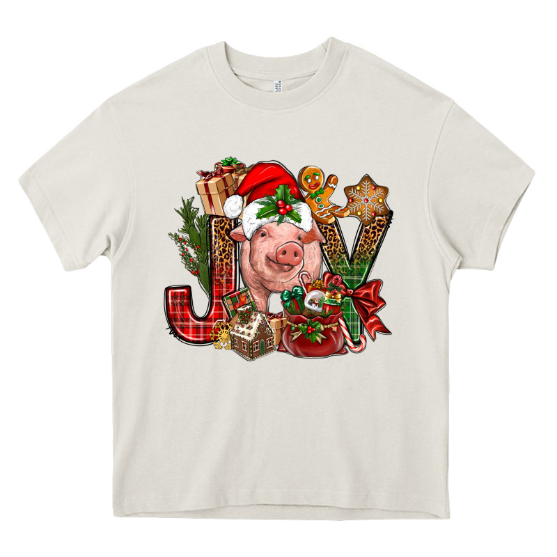 Joy Christmas With Pig Bbs Heavy Core Tee by BundleAndBundleShop | Teevron