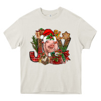 Cream joy christmas with pig bbs Heavy Core Tee - BundleAndBundleShop