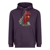 Plum dominique rooster head Heavyweight Hoodie - LillyAllenDesigns