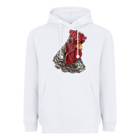 White dominique rooster head Heavyweight Hoodie - LillyAllenDesigns