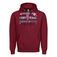 Burgundy Just a Mama Out Here Trying Not To Raise Assholes Zipper Hoodie - CowhideDigitalArt