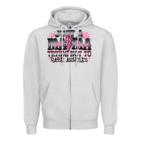 Dove Grey Just a Mama Out Here Trying Not To Raise Assholes Zipper Hoodie - CowhideDigitalArt