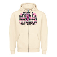 Sandshell Just a Mama Out Here Trying Not To Raise Assholes Zipper Hoodie - CowhideDigitalArt