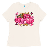 Bone breast cancer awareness pink pumpkins Ladies Tee - LillyAllenDesigns