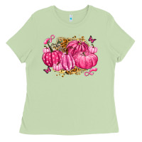 Matcha breast cancer awareness pink pumpkins Ladies Tee - LillyAllenDesigns