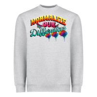 Heather Grey Normalize our differences Autism Heavyweight Sweatshirt - FaDigitalArtStudio