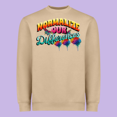 Normalize Our Differences Autism Heavyweight Sweatshirt Designed By Fadigitalartstudio