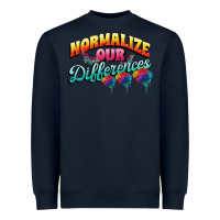 Navy Normalize our differences Autism Heavyweight Sweatshirt - FaDigitalArtStudio