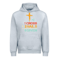 Heather Grey Vintage 1 Cross 3 Nails Forgiven Christian Easter Gift Urban Hoodie - lanVoArt