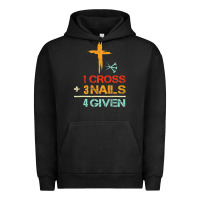 Pigment Black Vintage 1 Cross 3 Nails Forgiven Christian Easter Gift Urban Hoodie - lanVoArt