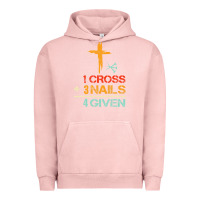 Pigment Salmon Vintage 1 Cross 3 Nails Forgiven Christian Easter Gift Urban Hoodie - lanVoArt
