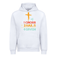 White Vintage 1 Cross 3 Nails Forgiven Christian Easter Gift Urban Hoodie - lanVoArt