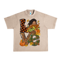 French Oak Love Fall with afro woman Urban Heavy Tee - NancyCooperArtShop