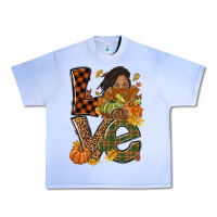 Grape Ice Love Fall with afro woman Urban Heavy Tee - NancyCooperArtShop