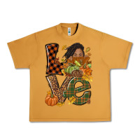 Peanut Butter Love Fall with afro woman Urban Heavy Tee - NancyCooperArtShop