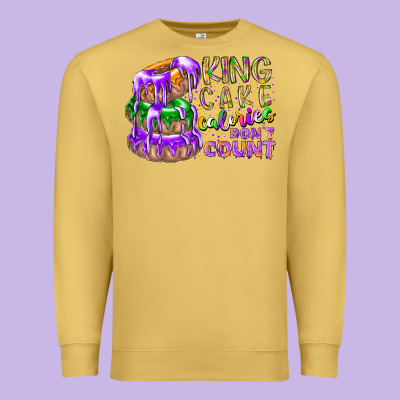 King Cake Calories Dont Count Premium Sweatshirt Designed By Racoondesign