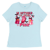 Baby Blue in october we wear pink Ladies Tee - LillyAllenDesigns