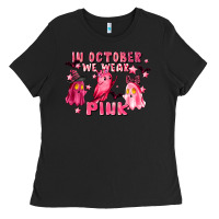 Black in october we wear pink Ladies Tee - LillyAllenDesigns
